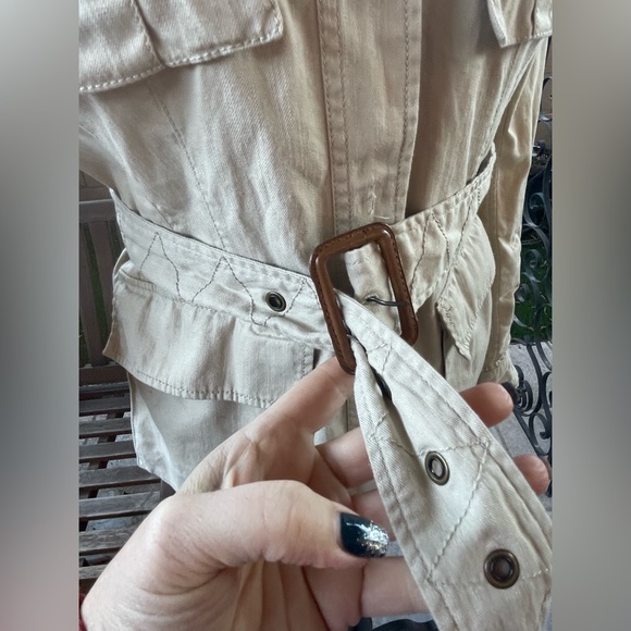 Denim & Supply R Lauren Safari Style Cotton Neutral Short Trench Jacket S/P S P - Picture 6 of 16